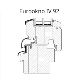 Řez dřevěným eurooknem se třemi skly