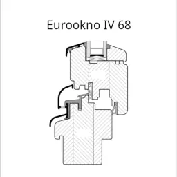 Řez dřevěným rámem eurookna s těsněními